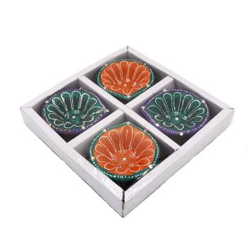 Diwali 4 Pack Diya Lights With Candle