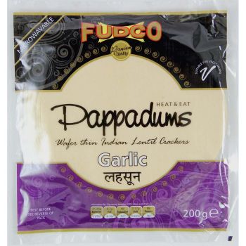 Fudco Garlic Pappadums 200g