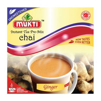 Mukti Instant Tea Pre-Mix Chai Ginger Unsweetened 10 Sachets