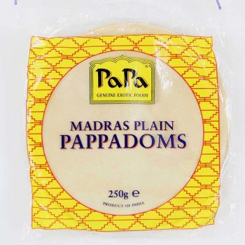 Papa Madras Plain Pappadoms 250g