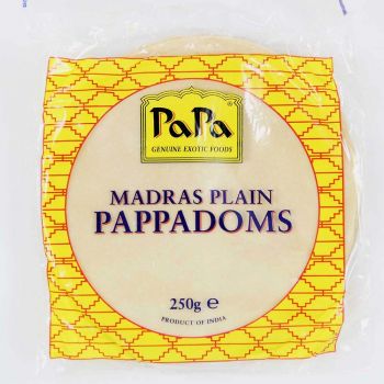 Papa Madras Plain Pappadoms 250g