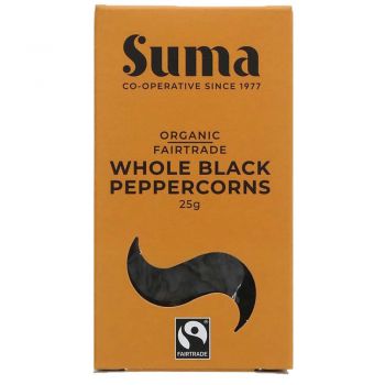Suma Organic Fairtrade Whole Black Peppercorns 25g