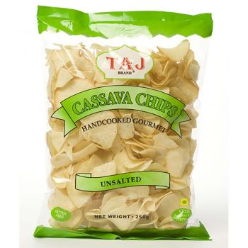 Taj Cassava Chips Unsalted 250g