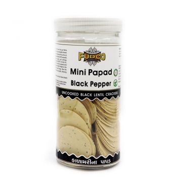 Fudco Mini Pappadum Black Pepper 200g