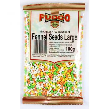 Fudco Sugar Coated Fennel Seeds Large 100g, 375g & 1kg packs