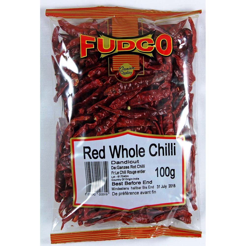 Fudco Red Whole Chilli (Dandicut) 100g Premium Quality
