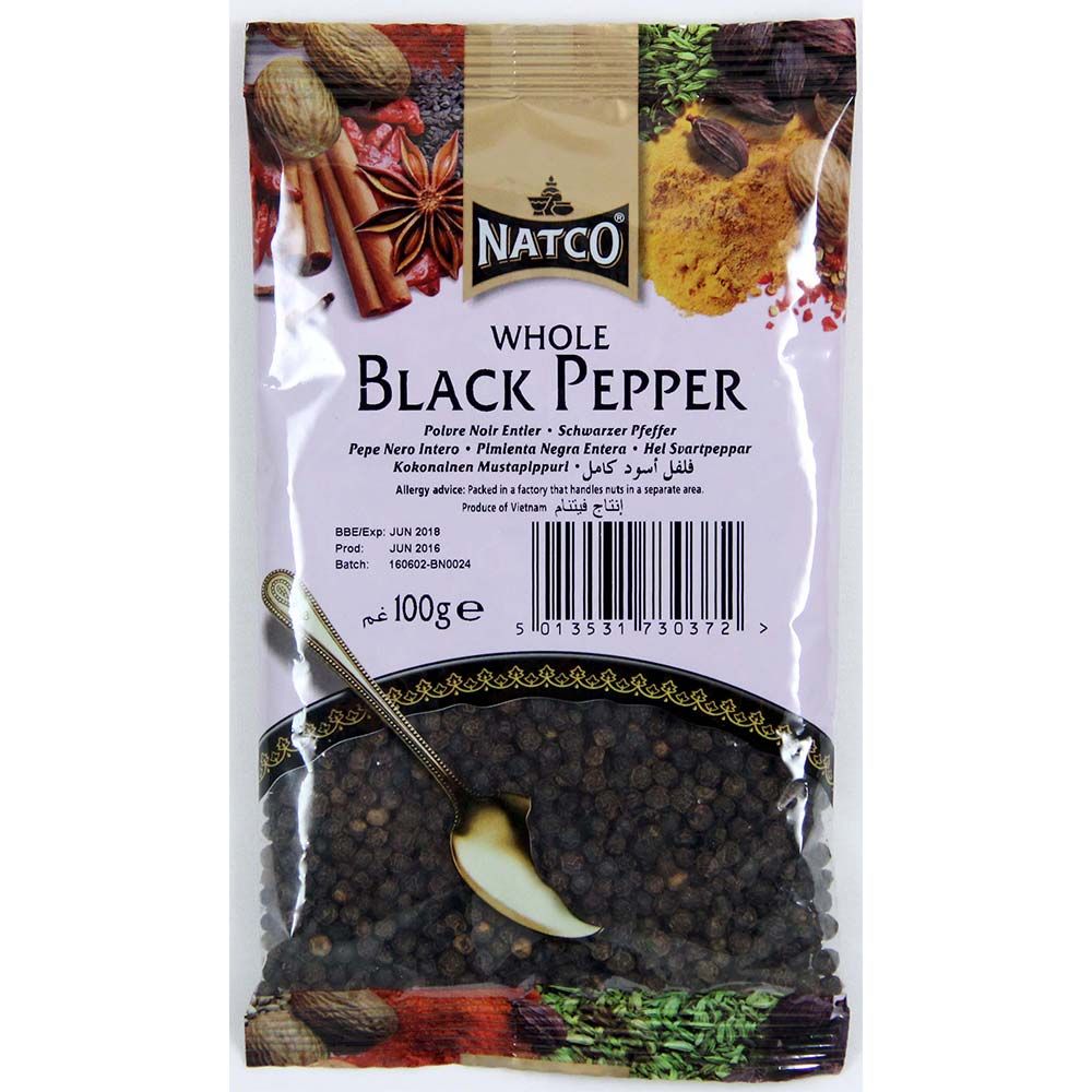 Natco Whole Black Pepper 100g, 300g & 1kgs Packs Asian Dukan